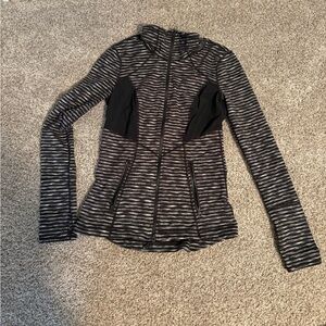 Zella Athletic Black and White Striped Jacket Size M